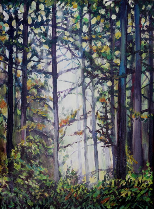 Painting titled "In the forest 3,  6…" by Atelier N N . Art Store By Nat, Original Artwork, Acrylic