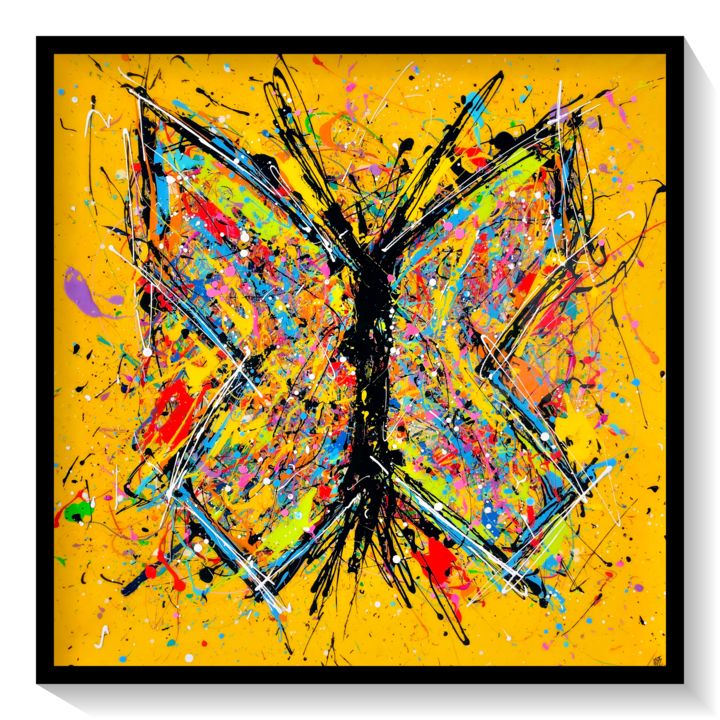 Painting titled "Fly Butterfly Fly" by Tess, Original Artwork, Acrylic
