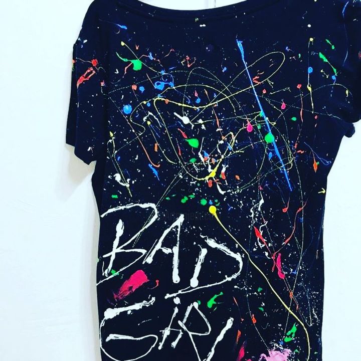 Art textile intitulée "BAD GIRL 2" par Tess, Œuvre d'art originale, Acrylique