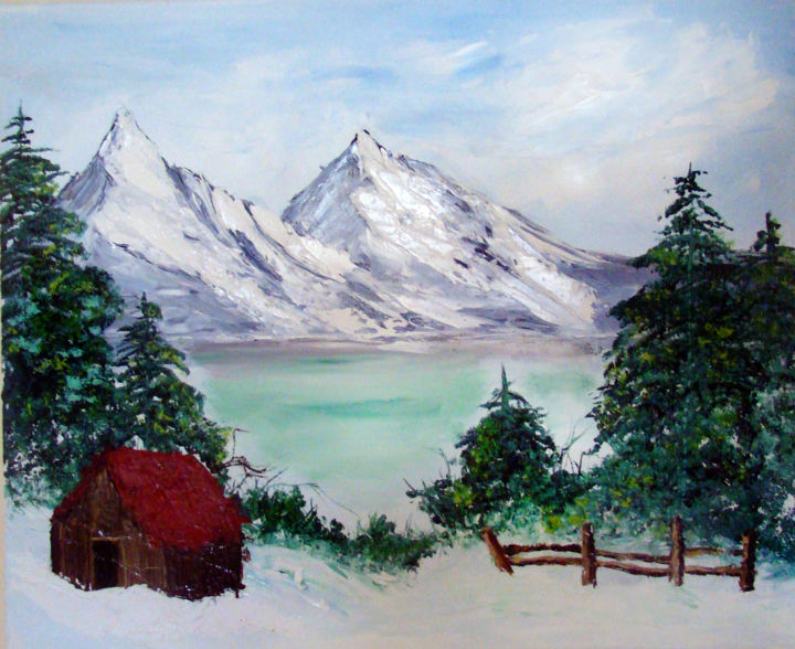 Painting titled "lac-perdu.jpg" by Atelier Des Couleurs, Original Artwork, Oil