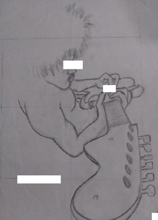Drawing titled "jmhx" by A T, Original Art, Pencil