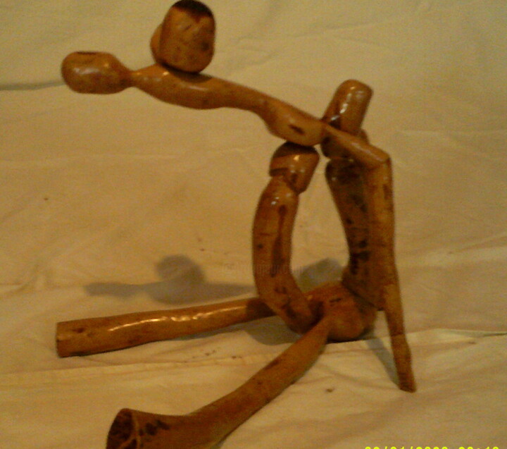 Sculpture titled "Erotic African Wood…" by Ateplus, Original Artwork, Wood