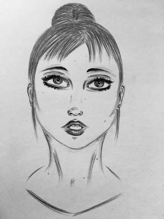 Drawing titled "Expectation" by Ath, Original Artwork, Graphite