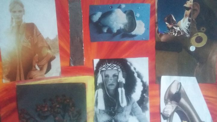 Collages titled "Cheroky  princesse" by Athena, Original Artwork, Photos