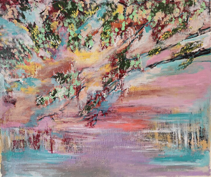 Malerei mit dem Titel "Dreamy Fall" von Atignas Art, Original-Kunstwerk, Acryl Auf Keilrahmen aus Holz montiert