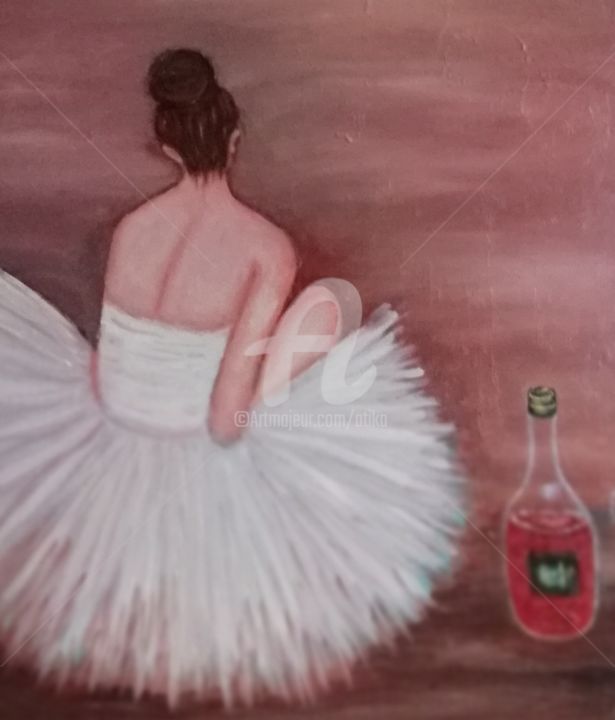 Peinture intitulée "La romantique" par A.Tika, Œuvre d'art originale, Huile