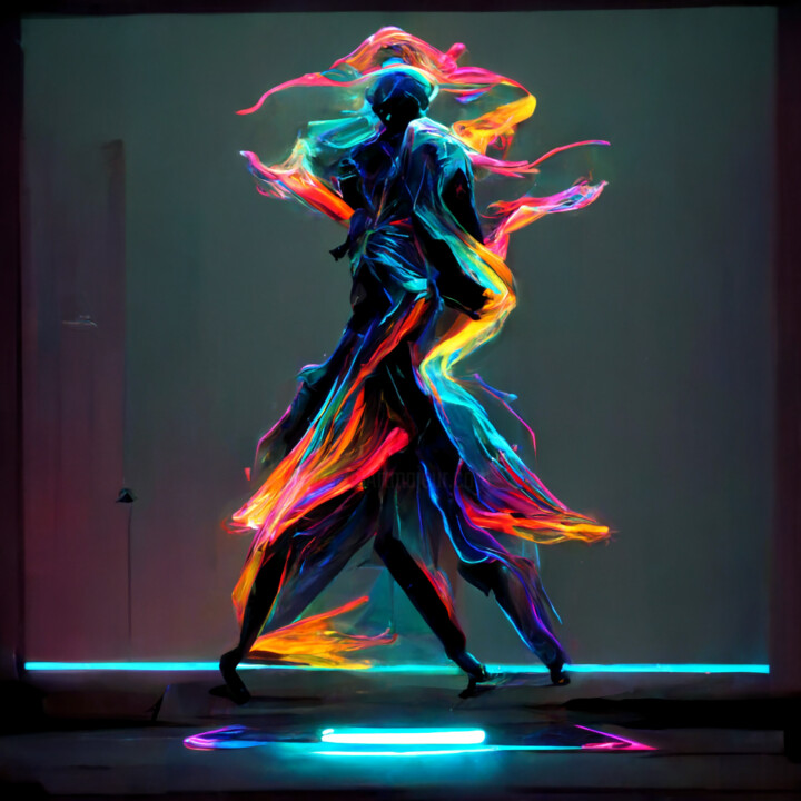 Цифровое искусство под названием "Stance" - Atom, Подлинное произведение искусства, Цифровая живопись