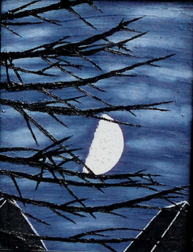 Painting titled "Ghostmoon" by Attila A. Toth, Original Artwork, Other