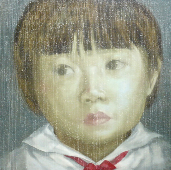 Pintura intitulada "Childhood" por Attasit Pokpong, Obras de arte originais, Óleo