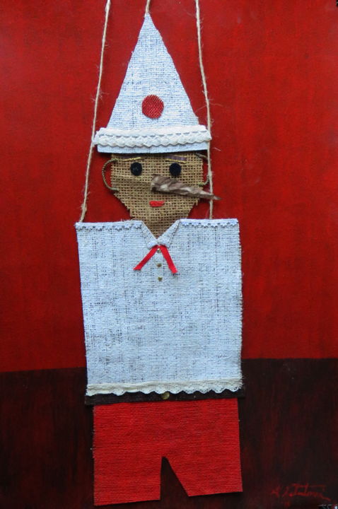 Collages intitolato "Pinocchio" da Nebuloni, Opera d'arte originale, Collages