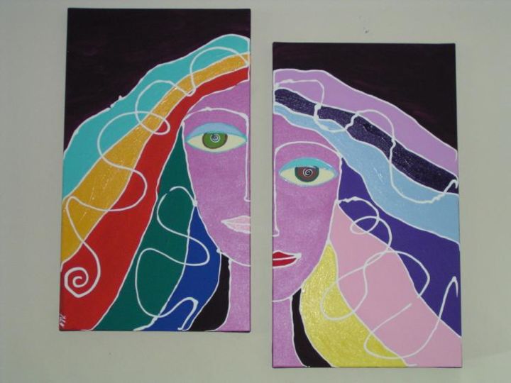 Painting titled "Split Personality" by Tetyana Andriyevska, Original Artwork