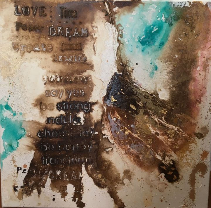 Painting titled "Liste des envies" by Audrey Herrmann, Original Artwork, Acrylic