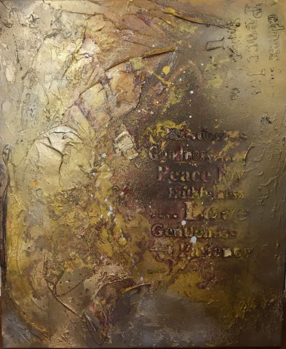 Peinture intitulée "Golden Art" par Audrey Herrmann, Œuvre d'art originale, Acrylique