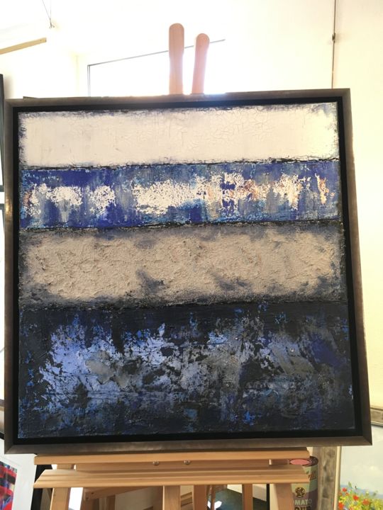Peinture intitulée "Merci les bleus" par Audrey Herrmann, Œuvre d'art originale