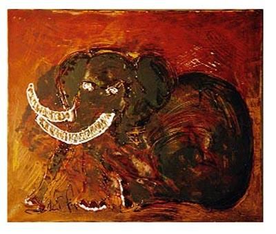 Pintura titulada "Elephant" por Audalix, Obra de arte original