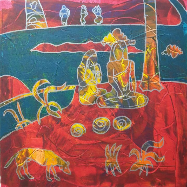 Peinture intitulée "Colourful" par Aude Peris, Œuvre d'art originale, Acrylique