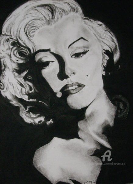 Pintura intitulada "Marilyn Monroe" por Mzelle Cecca Artwork, Obras de arte originais, Pastel