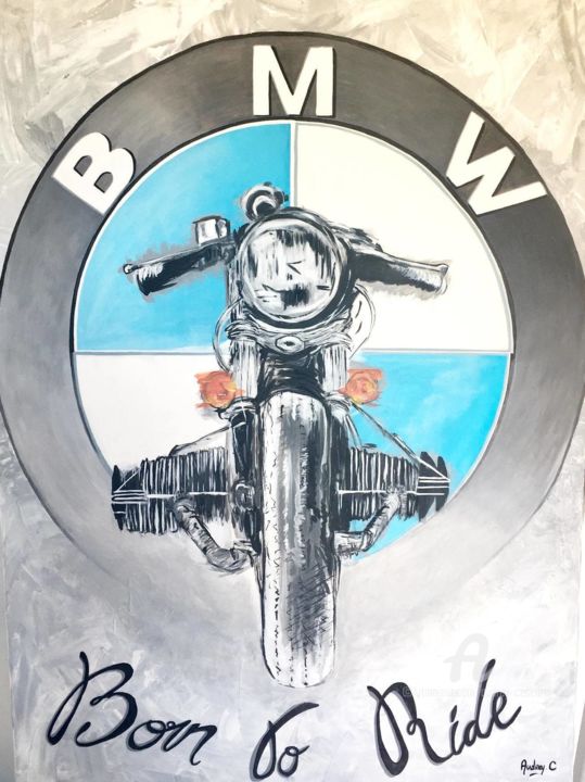 Картина под названием "Born to ride" - Mzelle Cecca Artwork, Подлинное произведение искусства, Акрил