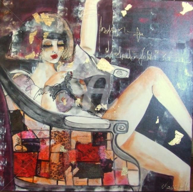 Painting titled "Le voltaire" by Audrey Marienkoff, Original Artwork