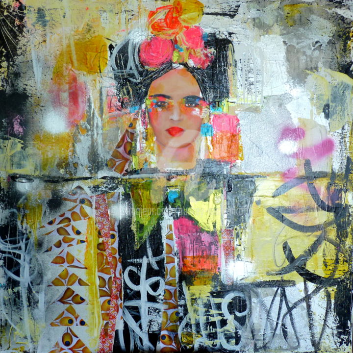 Painting titled "My Frida!" by Audrey Marienkoff, Original Artwork, Acrylic