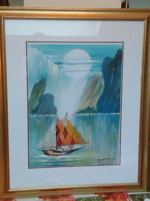 Peinture intitulée "Bateau à voiles" par Mark Walker, Œuvre d'art originale, Aquarelle