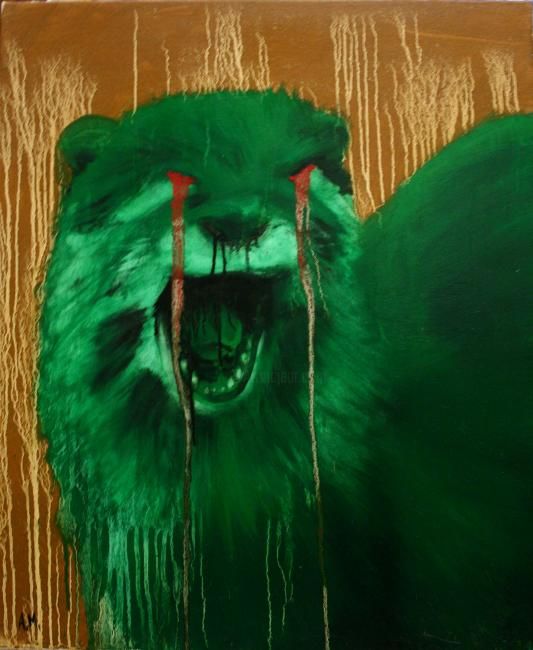 Peinture intitulée "Loutre" par Audrey Maziere, Œuvre d'art originale,