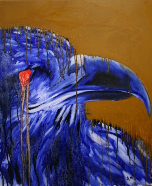 Peinture intitulée "Aigle" par Audrey Maziere, Œuvre d'art originale