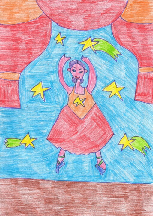 Dessin intitulée "la danseuse étoilé" par Audrey Segura, Œuvre d'art originale, Crayon