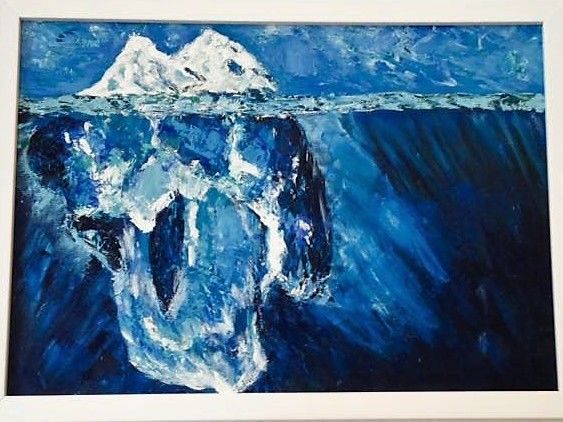 Painting titled "Frozen" by Audrey Vella, Original Artwork, Acrylic