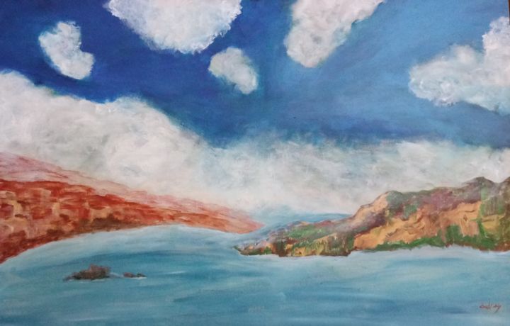 Painting titled "A Calming of Turbul…" by Audrey Vella, Original Artwork, Acrylic