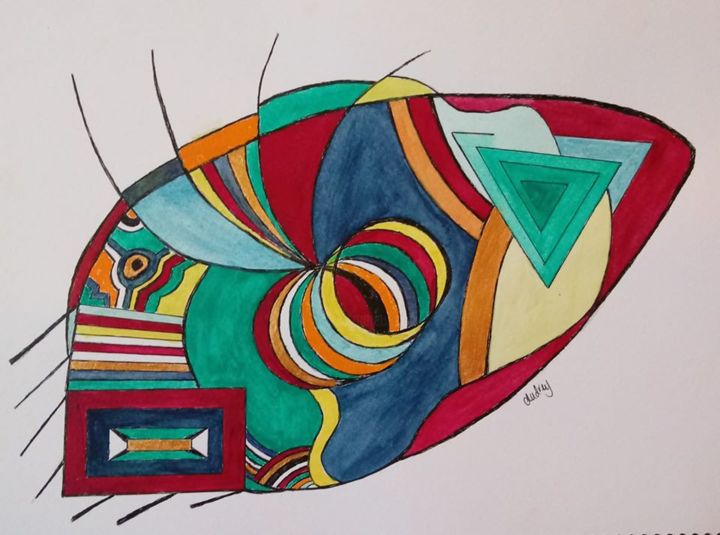 Ζωγραφική με τίτλο "Brain Map" από Audrey Vella, Αυθεντικά έργα τέχνης, Ακουαρέλα