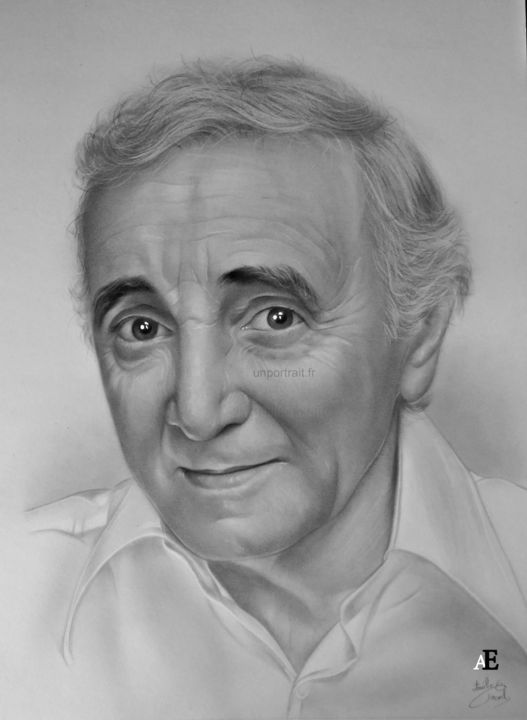 Peinture intitulée "Portrait Charles Az…" par Aurelie Emond, Œuvre d'art originale, Huile