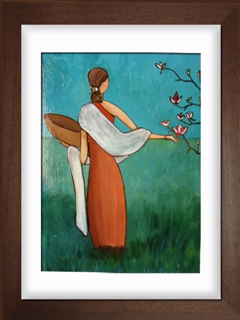 Painting titled "cueillette" by Marieluce Sartori, Original Artwork