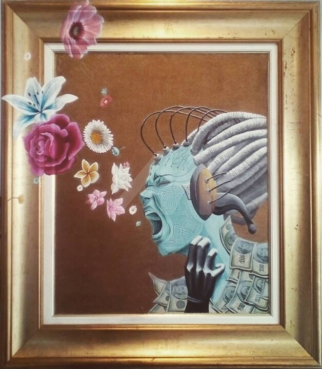 Peinture intitulée "Sortir du cadre, ro…" par Marion Auger, Œuvre d'art originale, Acrylique