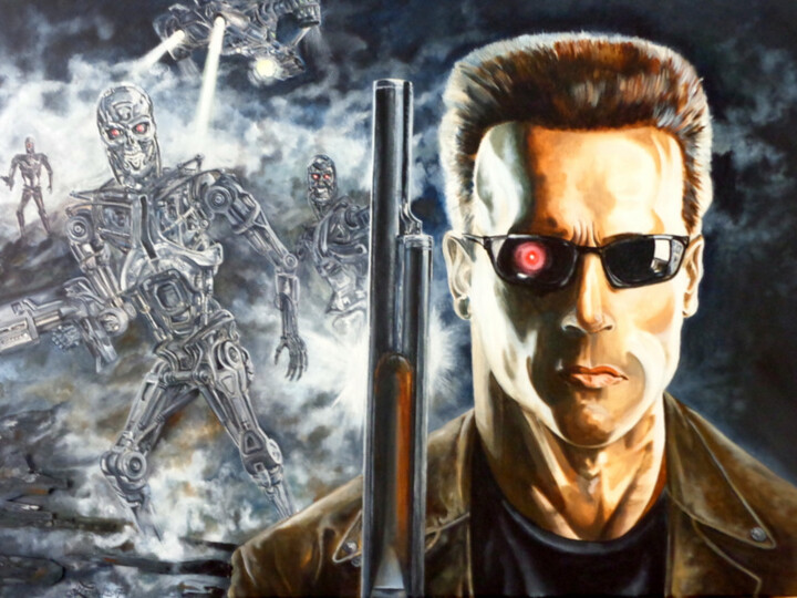 Painting titled "Terminator" by August Di Lena, Original Artwork, Acrylic
