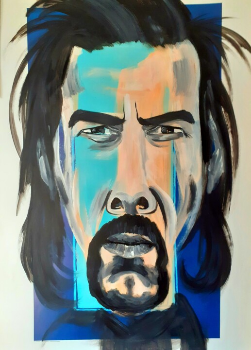 Drawing titled "Nick Cave" by August Di Lena, Original Artwork, Marker