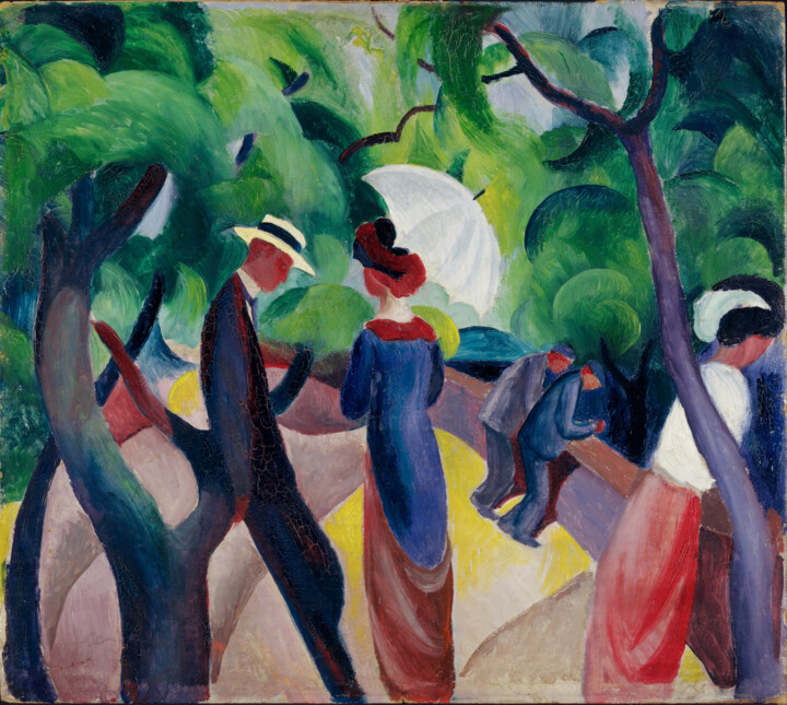 Pittura intitolato "Promenade" da August Macke, Opera d'arte originale, Olio