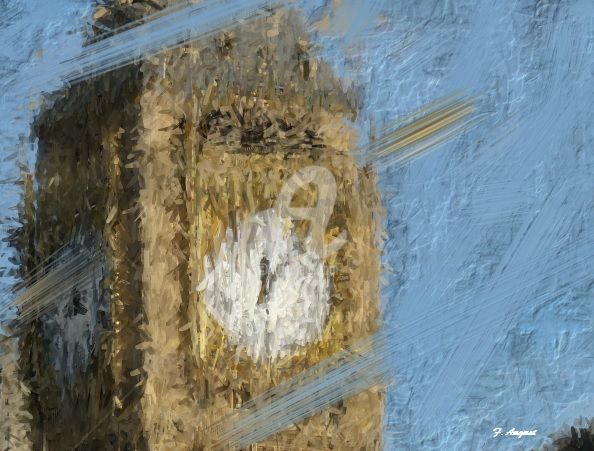 Digitale Kunst getiteld "Big Ben time does n…" door August, Origineel Kunstwerk