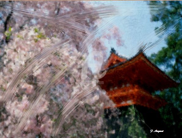 Digitale Kunst getiteld "Japanese Cherry" door August, Origineel Kunstwerk