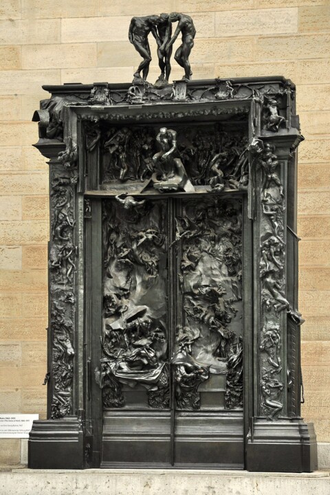 Rzeźba zatytułowany „La Porte de l’Enfer” autorstwa Auguste Rodin, Oryginalna praca, Brąz