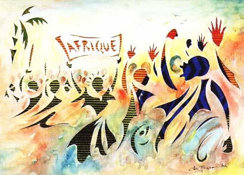 Painting titled "Reclamation d'Afriq…" by Augustin Tshipamba Mputu, Original Art,
