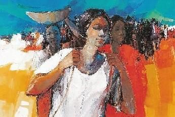 제목이 "Le départ"인 미술작품 Augustin Tshipamba Mputu로, 원작
