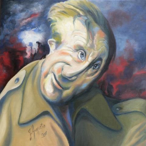 Painting titled "Francis Bacon ou le…" by James Augustin, Original Artwork, Oil