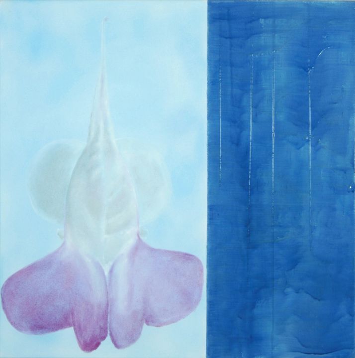 Peinture intitulée "Eléphant bleu" par Fatima Augusto, Œuvre d'art originale