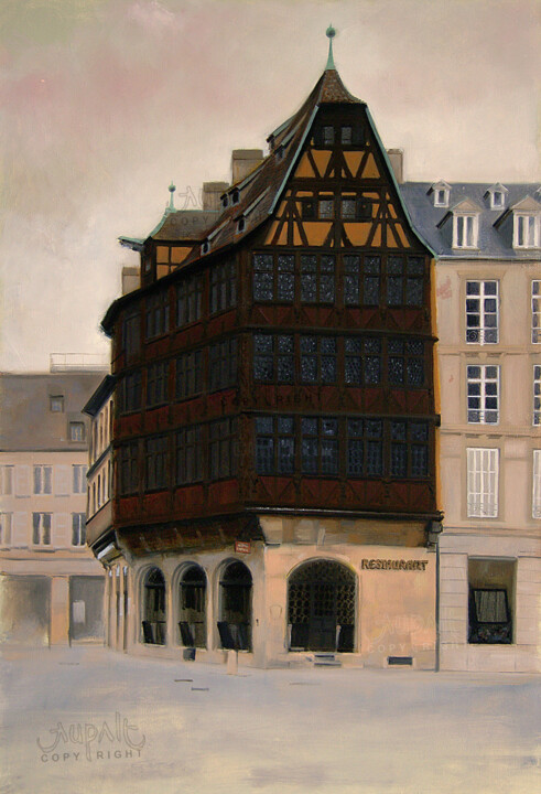Painting titled "3104, maison Kammer…" by Aupalt, Original Artwork, Oil Mounted on Wood Stretcher frame