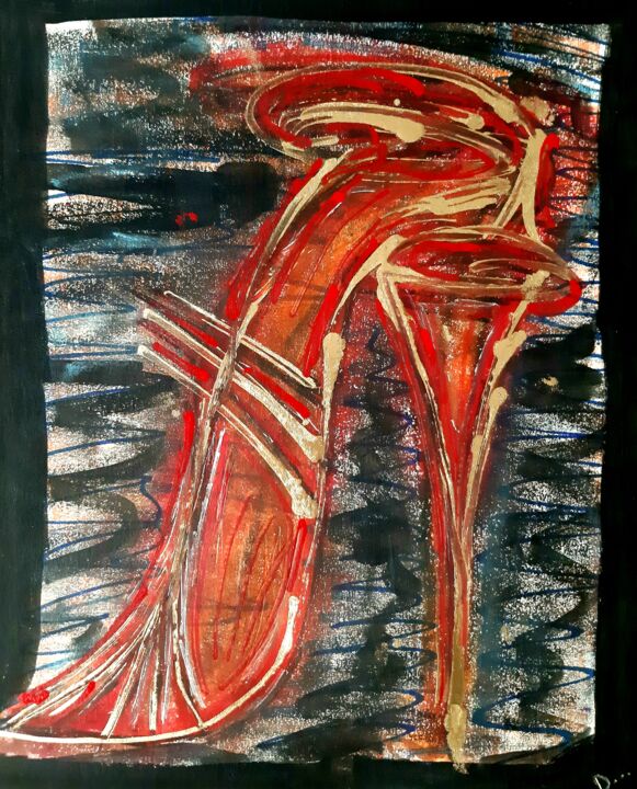 Dessin intitulée "Talon aiguille" par Aurelie Deville, Œuvre d'art originale, Craie