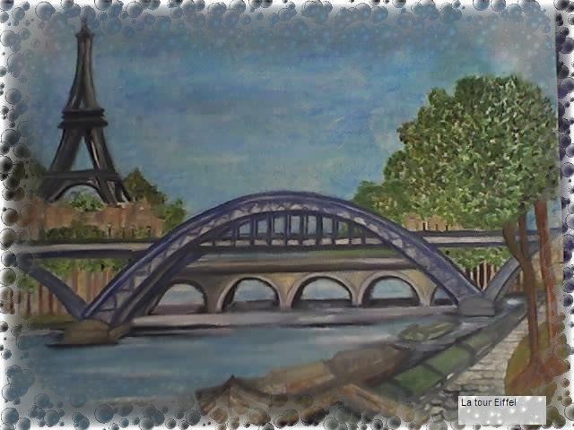 Peinture intitulée "La tour Eiffel" par Auracelie Wall, Œuvre d'art originale