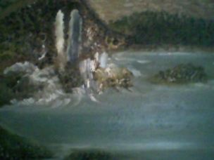 Pintura titulada "Et l'eau a jailli..…" por Auracelie Wall, Obra de arte original