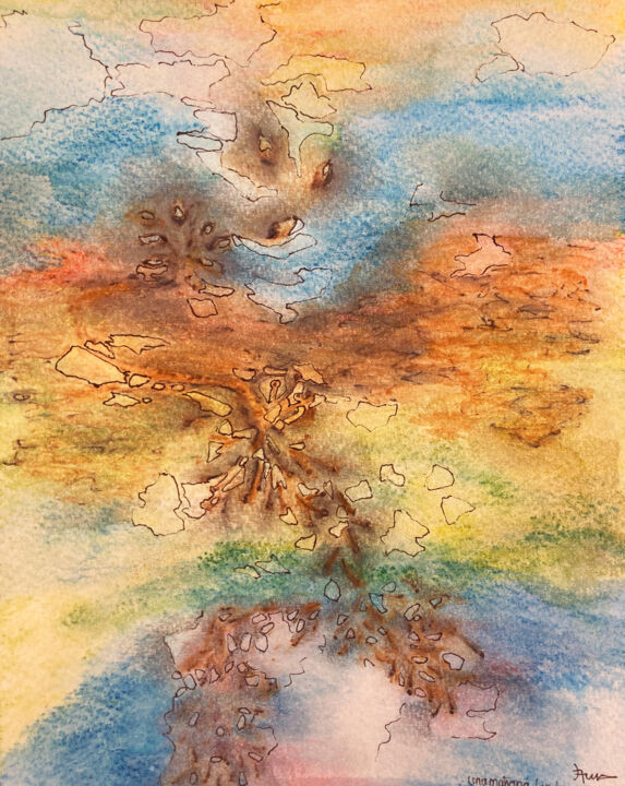 Pintura titulada "Una mañana linda" por Aura Cruz, Obra de arte original, Acuarela