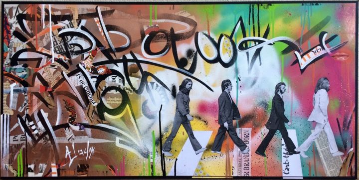 Painting titled "Abbey Road" by Aurélie Jaulin, Original Artwork, Spray paint